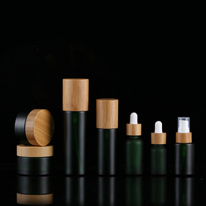 15ml 20ml 30ml 50ml 100ml 120ml 150ml bamboo spray frosted glass bottle with bamboo pump tops