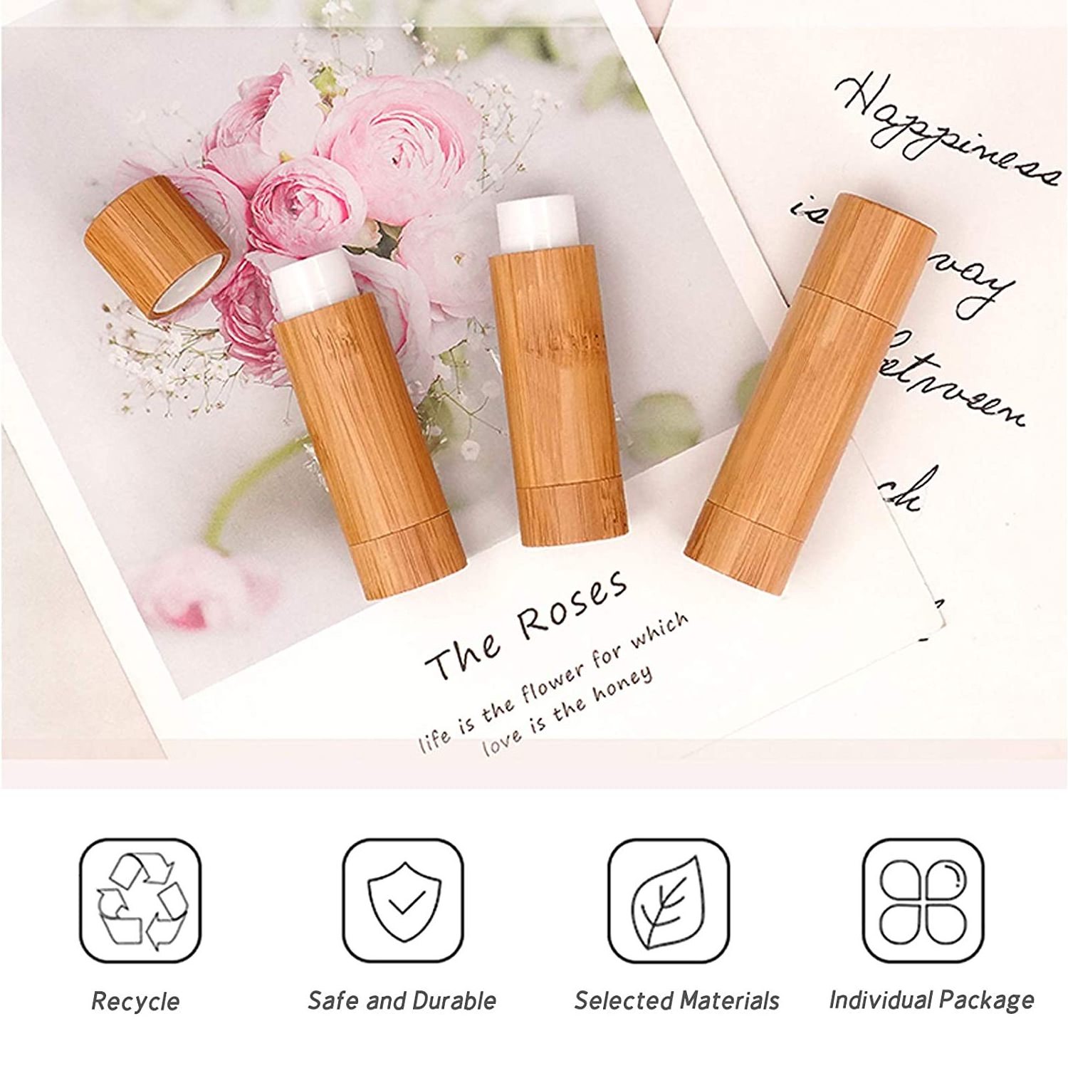 eco friendly lipstick tube 5g lipstick empty case and tube for lip balm bamboo lipstick tube