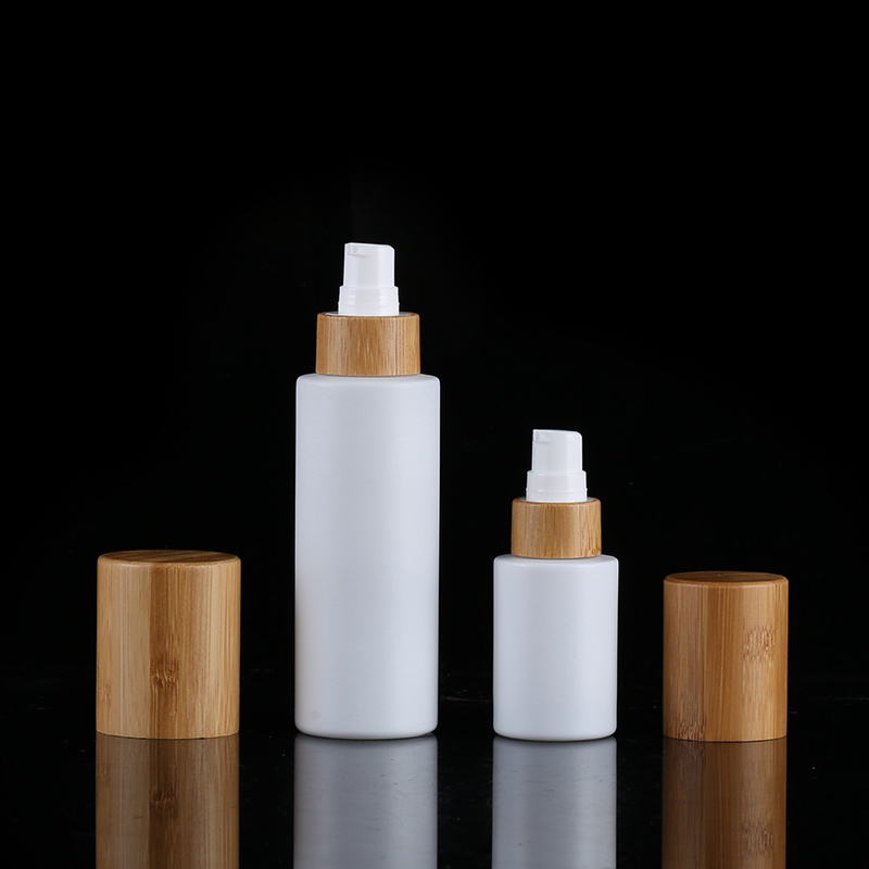 15ml 20ml 30ml 50ml 100ml 120ml 150ml bamboo spray frosted glass bottle with bamboo pump tops