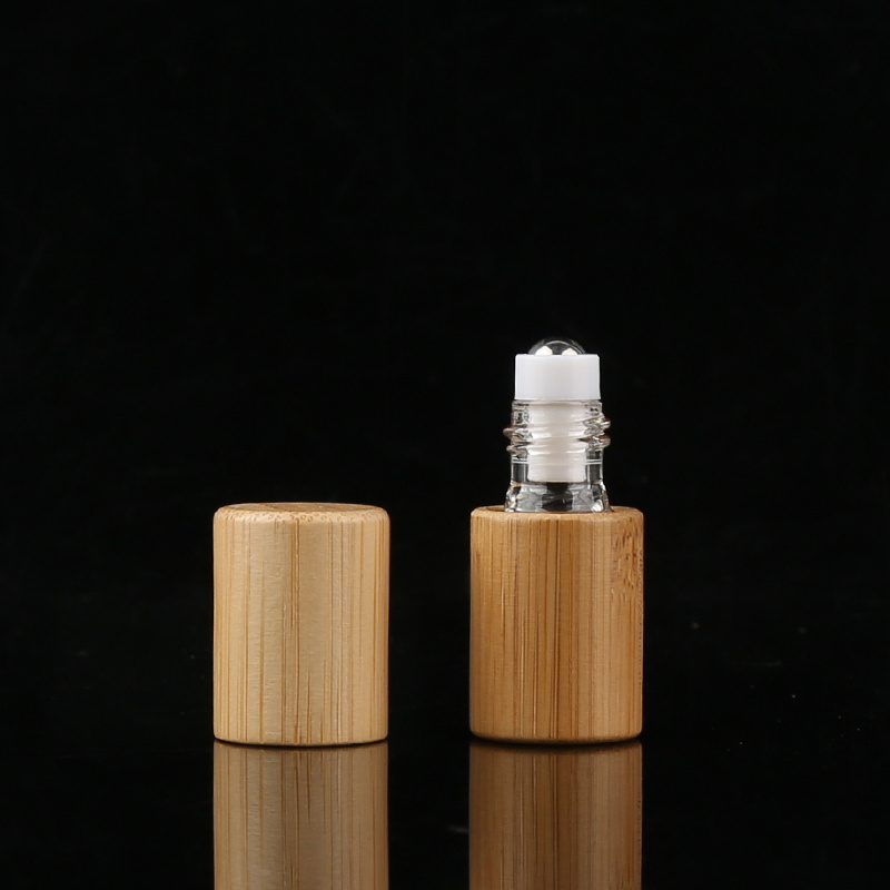 3ml 5ml 10ml Custom Bamboo Container Empty Essential Oils Roller Bottles Perfume Oil Roll On Glass Bottles With Roller Ball