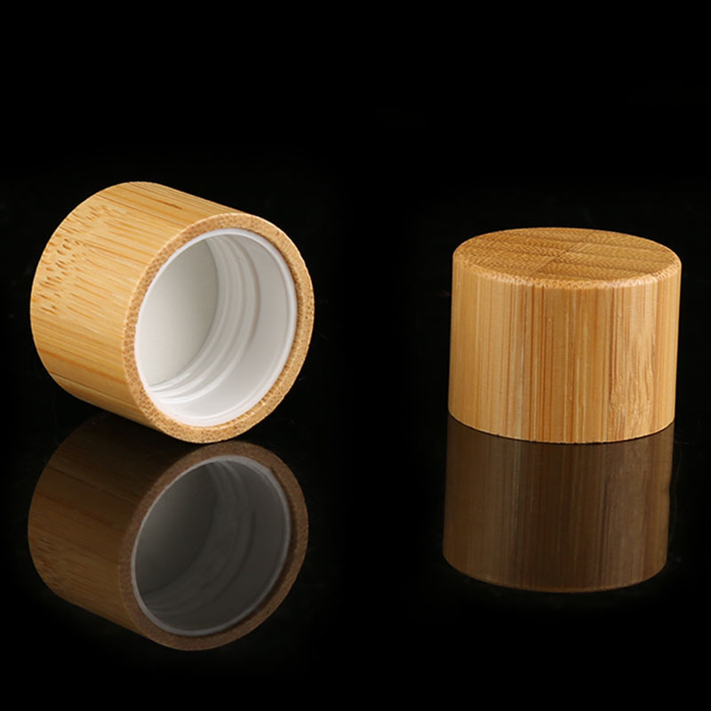 24/410 Shampoo Bottle Bamboo Screw Cap With Plastic Insert For Liquid Bottles