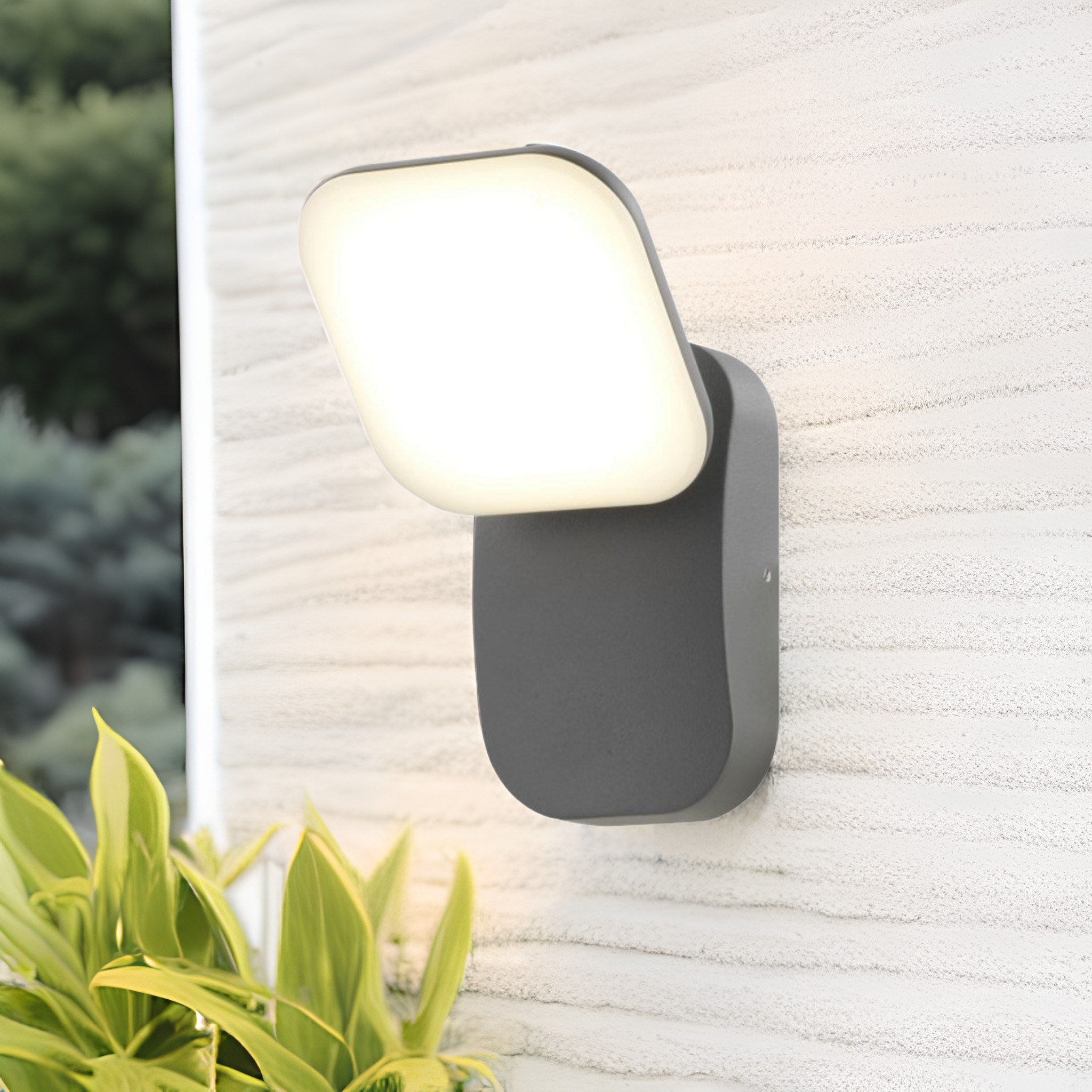 Modern ip44 aluminum surface mounted flat adjustable head exterior led lights outdoor wall fixture