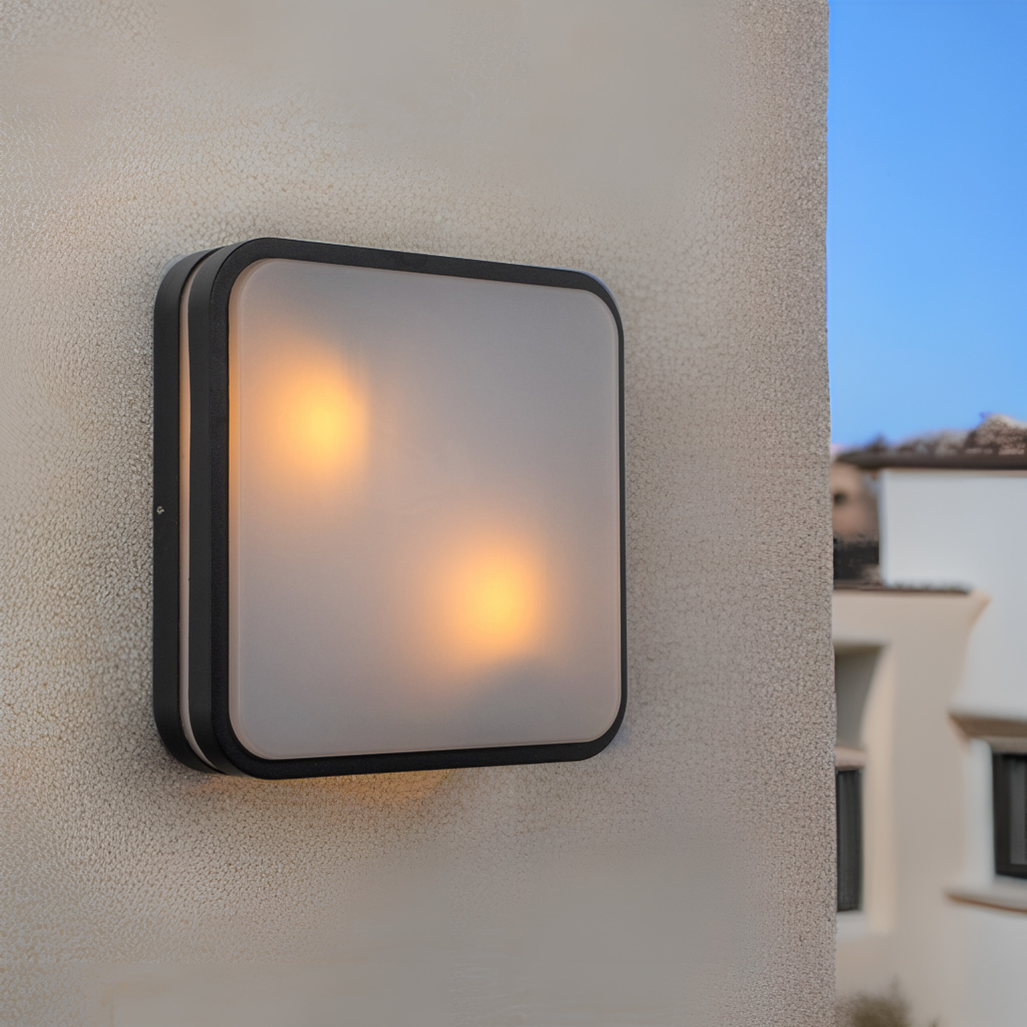 landscape ip44 aluminum square shape 2*e27 outdoor wall mounted bulkhead lamp ceiling light