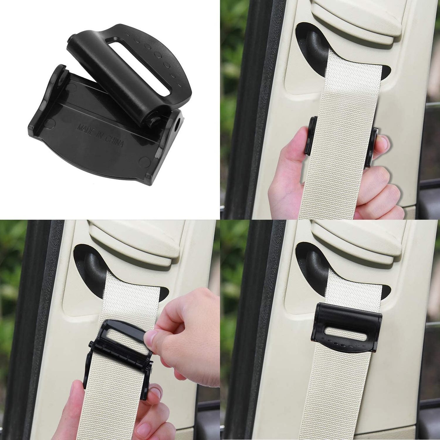 new design OEM plastic belt holder clip car seat belt lock Shoulder Neck Chest Comfort seat belt holder stopper adjuster