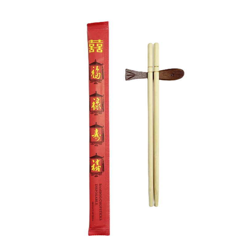 Chinese Wholesale Chopsticks Print Customised Logo Disposable Bamboo Round Noodle Chopsticks