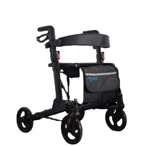 Lightweight Aluminium Walking Rollator With Shopping Basket Walking Rollator Walking Rollator For Patient Rehabilitation