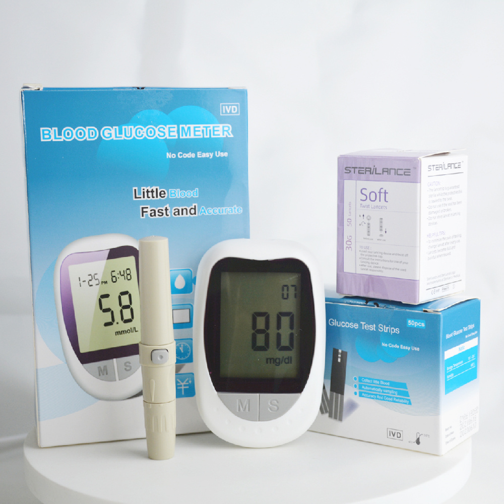 Automatic Digital Blood Sugar Machine 7s Measurement Glucose Meter With GDH blood glucose Test Strips blood glucose Monitor