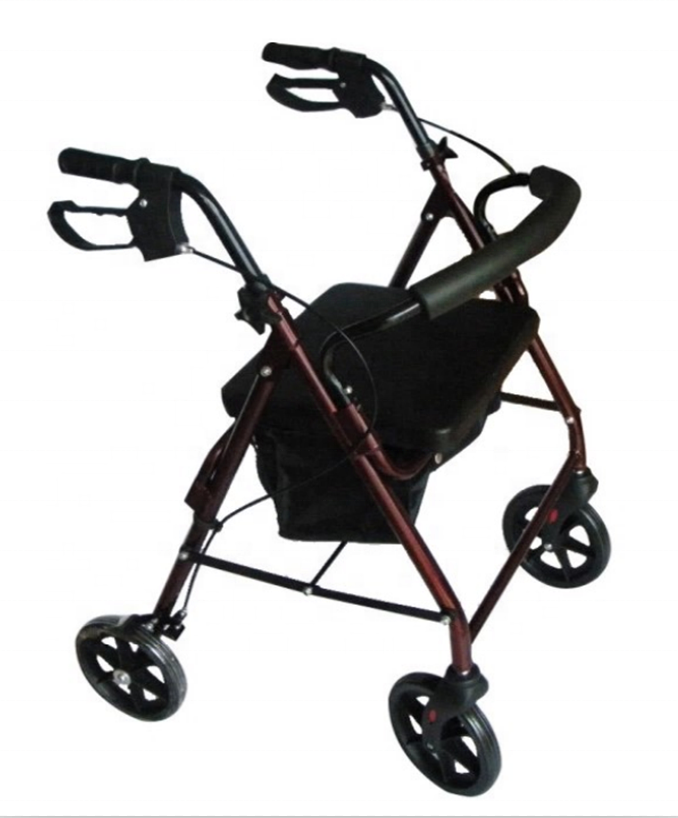 lightweight rollator medical folding walker manual walking aids elderly disabled movement assist electric foldable walking cart