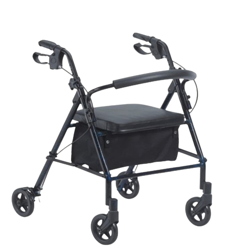 lightweight rollator medical folding walker manual walking aids elderly disabled movement assist electric foldable walking cart