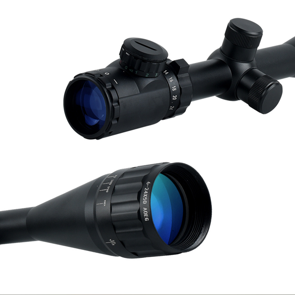 SYQT 6-24x50 AOEG Rangefinder Hunting Scope With Holographic 4 Reticle Sight Red Dot Green Laser Combo