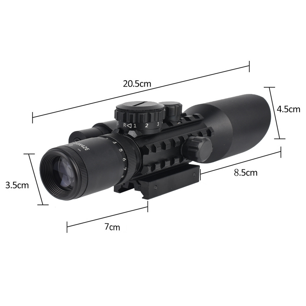 SYQT Combo 3-10X42 Tactical Scope Red/Green Laser Sight Target Paper Set Multi-functional Scope Sight