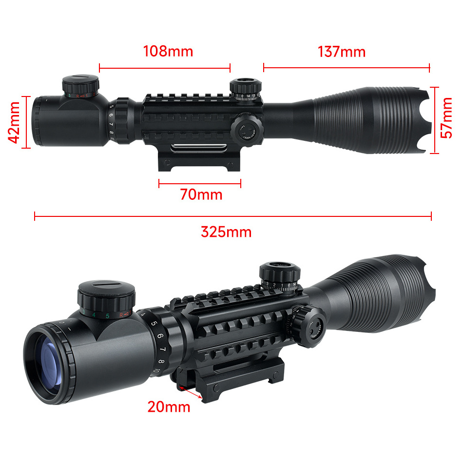 SYQT Red Dot Laser 4-16X50 Scope Sight Combo for Outdoor Precision Shooting Sports Game