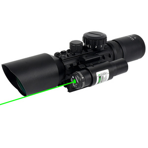 SYQT Green Laser Sight 3-10X42E Combo Optic Sight for Tactical Hunting Long Range finder Scope