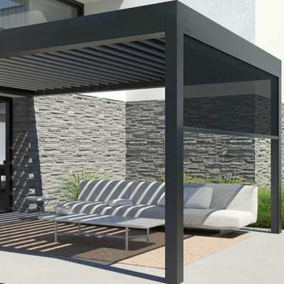 Modern Luxury Motorised Outdoor Garden Gazebo Roof Bioclimatic Outdoor Aluminium Louvre Pergola