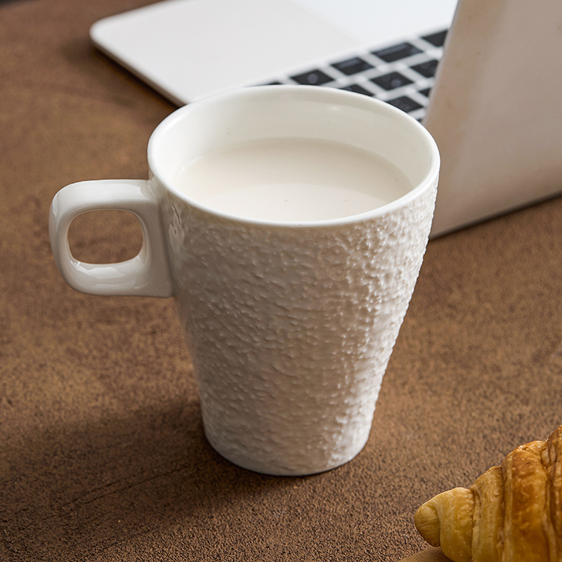 Ceramic Milk Tea Water Cup With Handle Reusable Mug For Breakfast Coffee Cappuccino Juice Office Party Restaurant Drinkware Gift