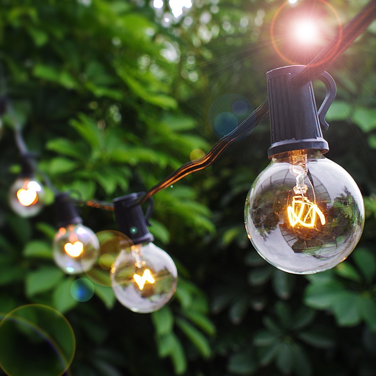 48FT String Lights Outdoor E26 E27 S14 Edison Bulb included Christmas Waterproof outdoor bulb light string led g40