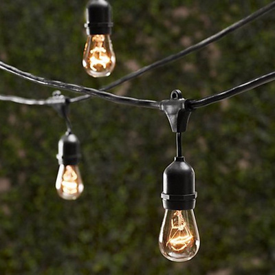 48FT String Lights Outdoor E26 E27 S14 Edison Bulb included Christmas Waterproof outdoor bulb light string led g40