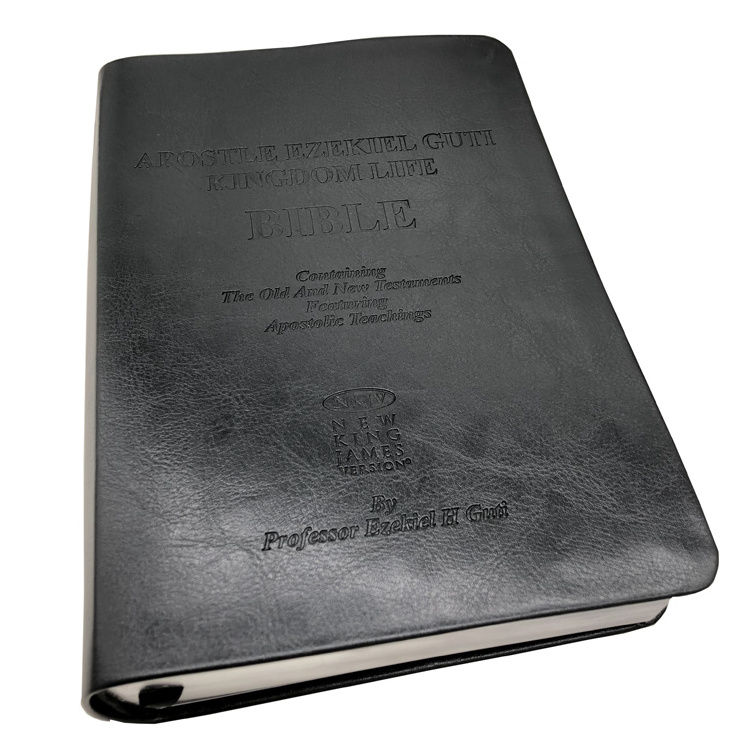 Wholesale Black Leather Cover with Customize Printing Christian Bible Book Printing