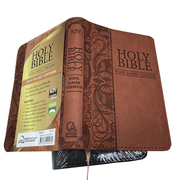 2022 China Cheap Black Leather Cover Bible Book printing