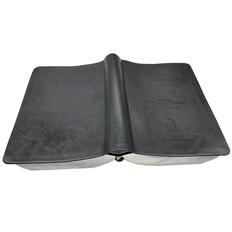 Wholesale Black Leather Cover with Customize Printing Christian Bible Book Printing