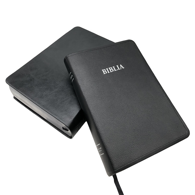 Wholesale Black Leather Cover with Customize Printing Christian Bible Book Printing