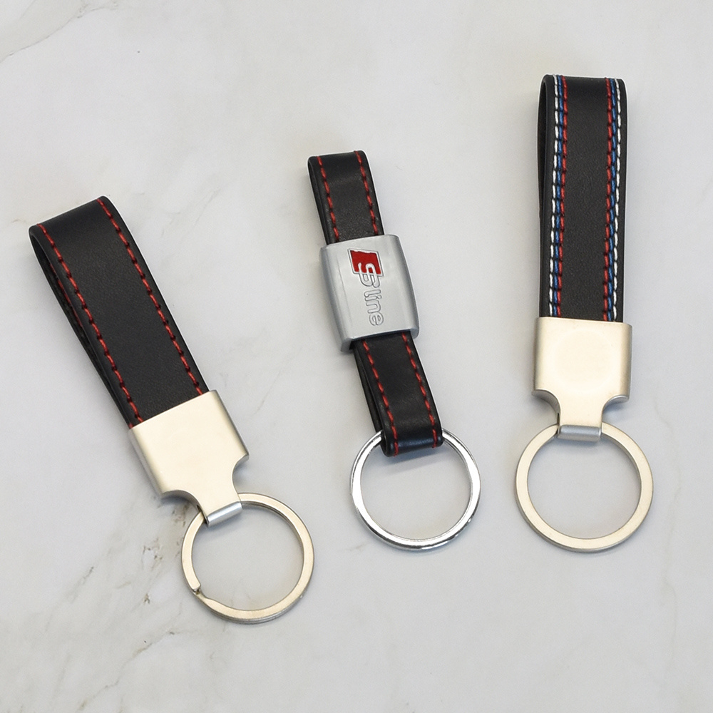 Wholesale personalized custom leather keychain engrave blank car pu leather keychain