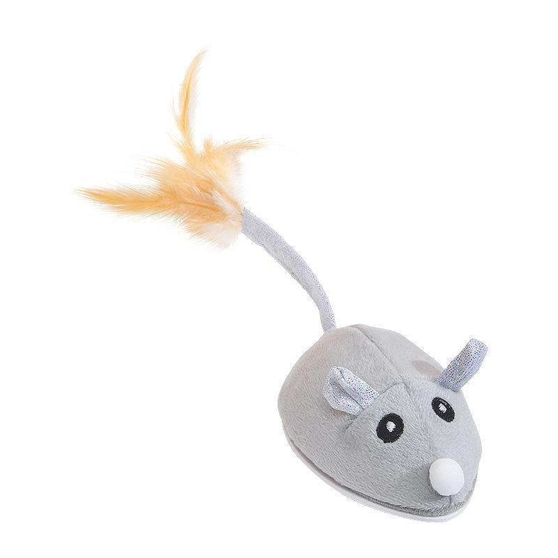 USB Charging Teasing Feather Tail Kitten Games Interactive Toy Electronic Mouse Cat Toy Interesting Novelty Cat Accessories