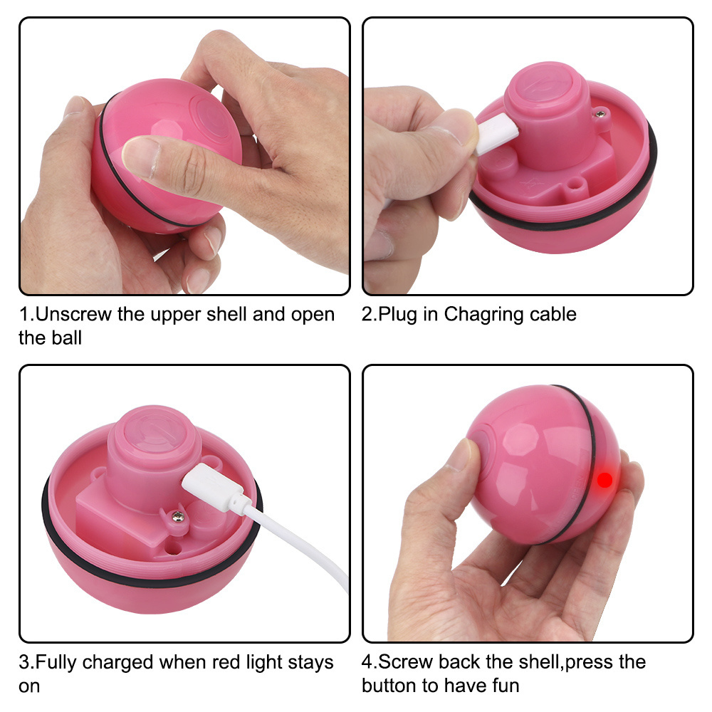 USB cat toy ball Interactive Rolling Ball Automatic Rotating Pet Play Game Toys For Cats Dog Kitten USB Electric LED Flash Balls