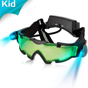 Kids Night Vision Goggles, Adjustable Spy Gear Night Mission Goggles with Flip-Out Lights Green Lens