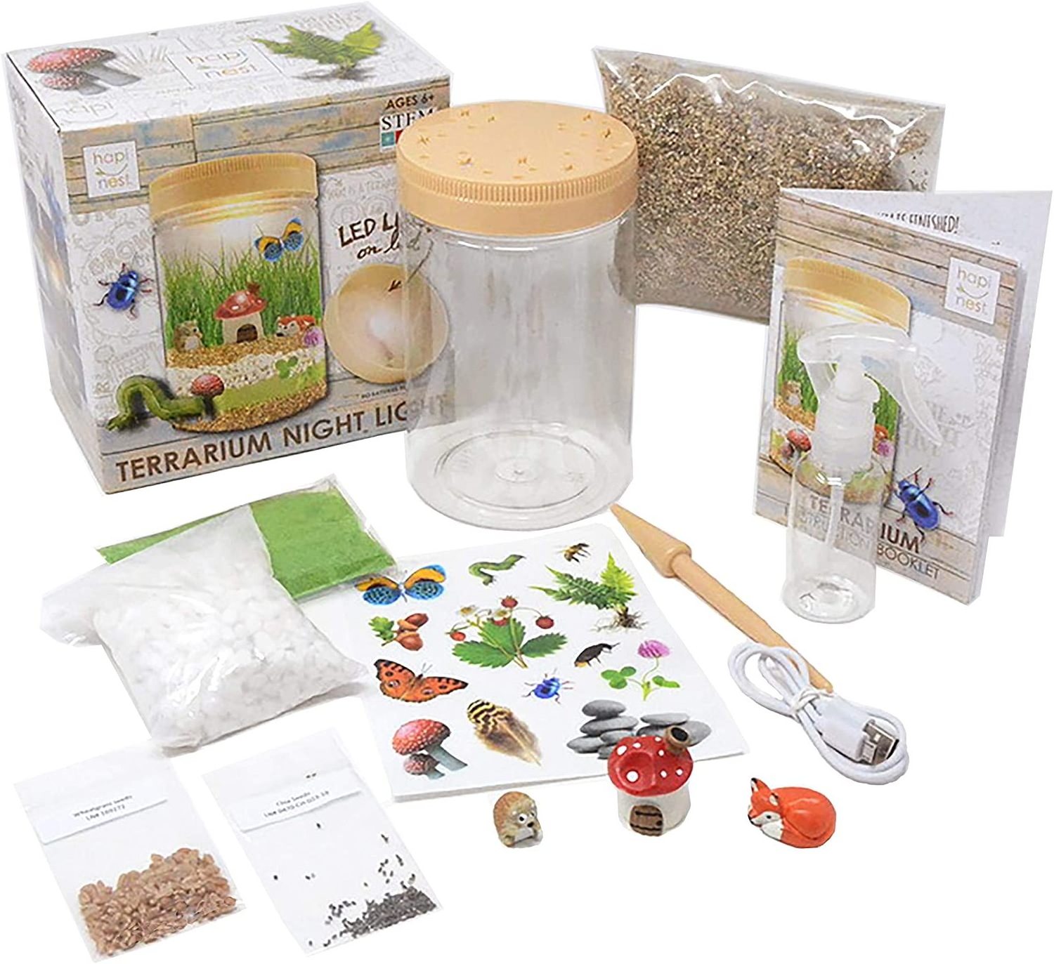 Light-up Terrarium Kit for Kids - Arts and Crafts Gifts for Boys and Girls Age 6 7 8 9 10 Year Old