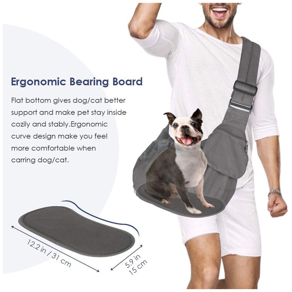 Pet Sling Carrier - Small Dog Cat Sling Pet Carrier Bag Safe Reversible Comfortable Machine Washable Adjustable Pet Bag