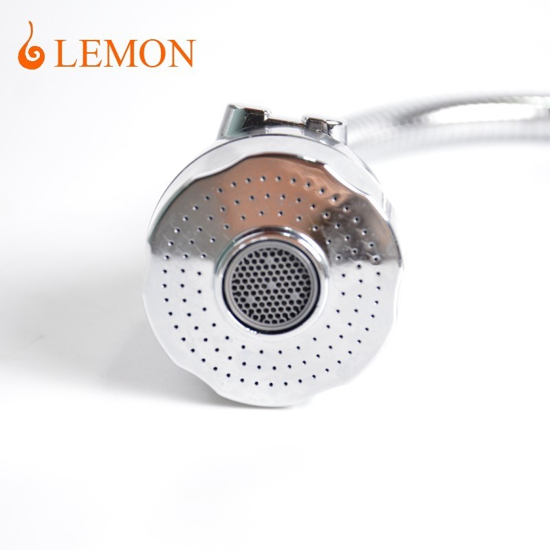 Modern China style chrome nickel plating ABS plastic shower head stainless steel hose rotation kitchen sink mixer faucet