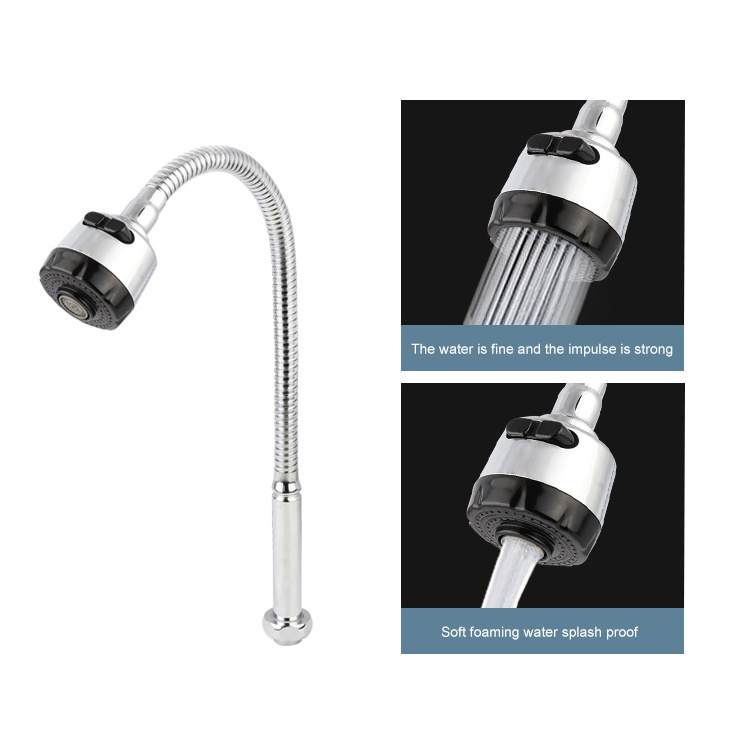 2 ways ABS shower head stainless steel tube Kitchen Sink Faucet Flexible Spout Hot and Cold Water Flexible Hose with spray tap