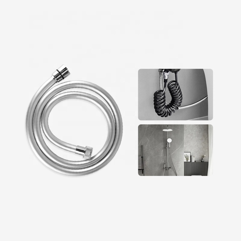 Non-toxic Leak proof Handheld Shower Head Hose Flexible Anti-Kink PVC Silver Grey high temperature resistance bath Shower Hose