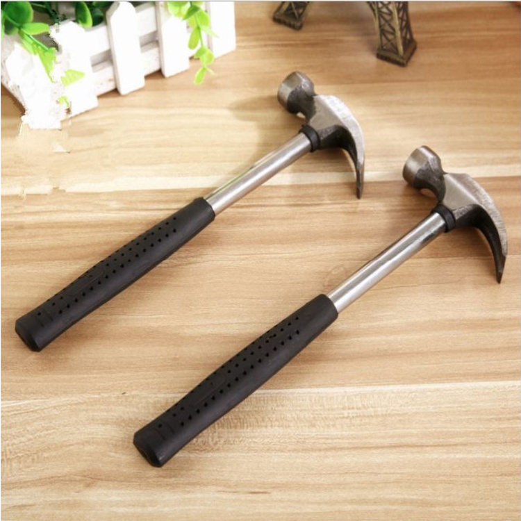 Claw Hammer 16oz Carpenters Hammer Head Box Packing Woodworking Tools Manual Factory Titanium with Rubber Handle and Wood China