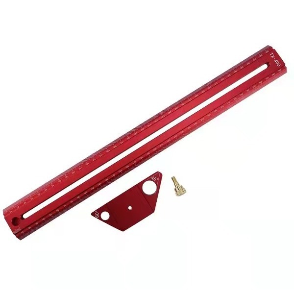 170/270/370Mm Aluminum Wood Measure Ruler T-Type Marking Metal Anodized Woodworking Tool