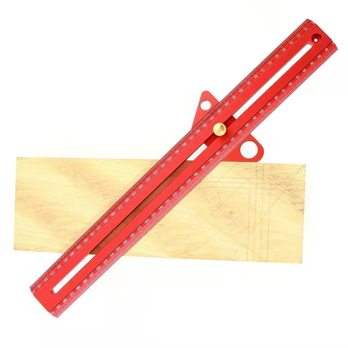 170/270/370Mm Aluminum Wood Measure Ruler T-Type Marking Metal Anodized Woodworking Tool