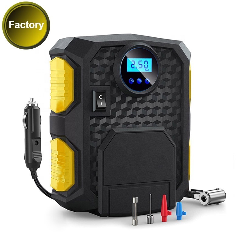 High quality corded digital 12V DC portable car air pump compressor tire inflators bicycle motorcycle  tyre inflator auto stop