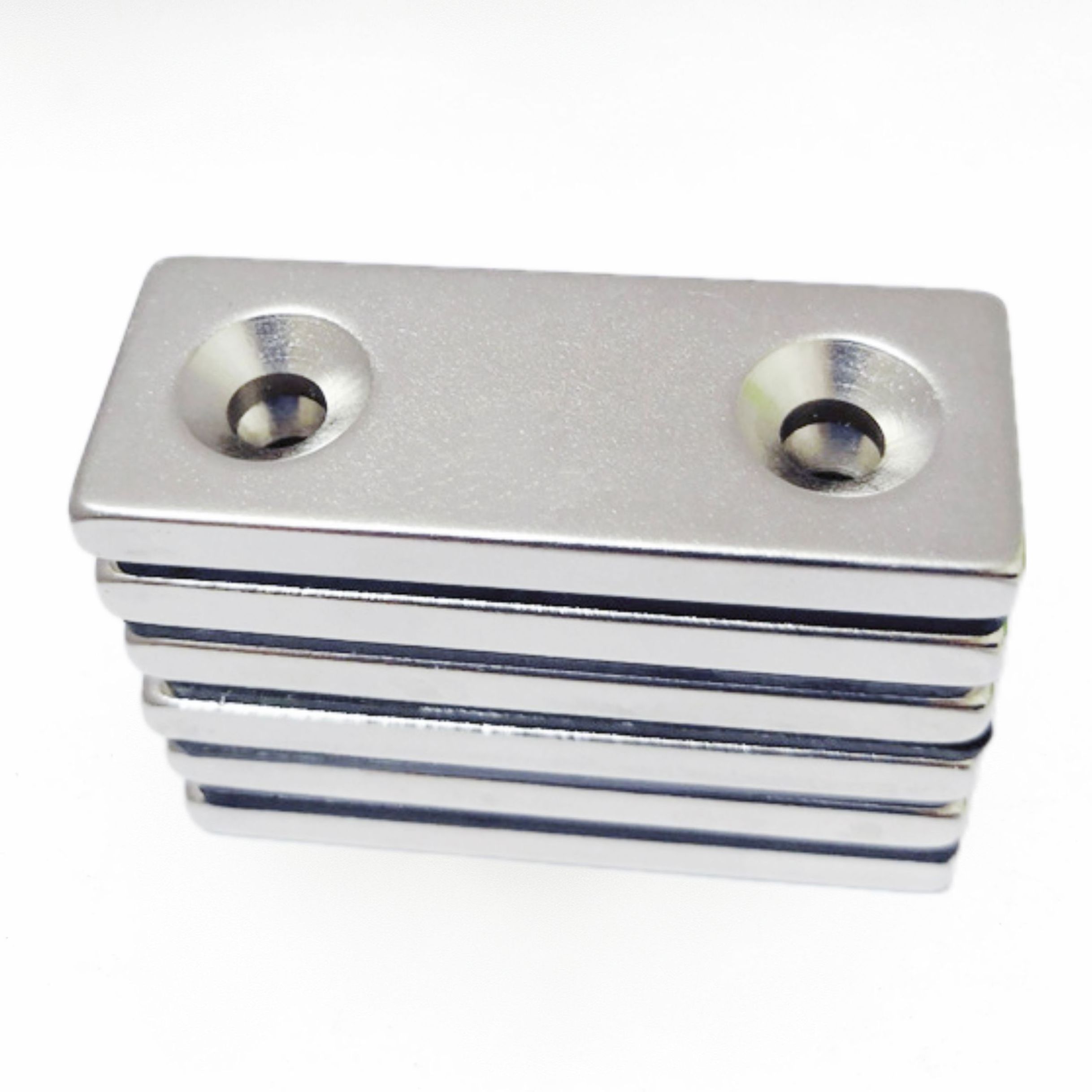 Block Rare Earth Magnet Rectangular Block Neodymium Magnets With Countersunk Holes