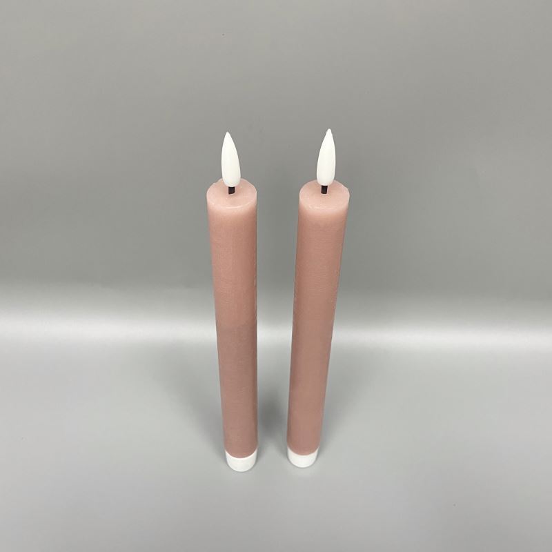 Wholesale set of 2 simulation wick ivory paraffin wax home decoration battery operated timer candle led