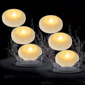 Water Activated 3 inch Flicker LED Floating Wax Candles  floating candles lights  Flameless Batteries Tea Lights