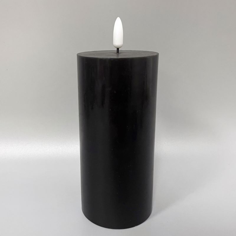 Battery powered real paraffin LED candle black electronic candle with internal timer