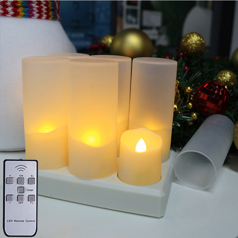 Halloween Christmas birthday decoration remote control LED candle USB charging tea light simulation plastic LED candle light