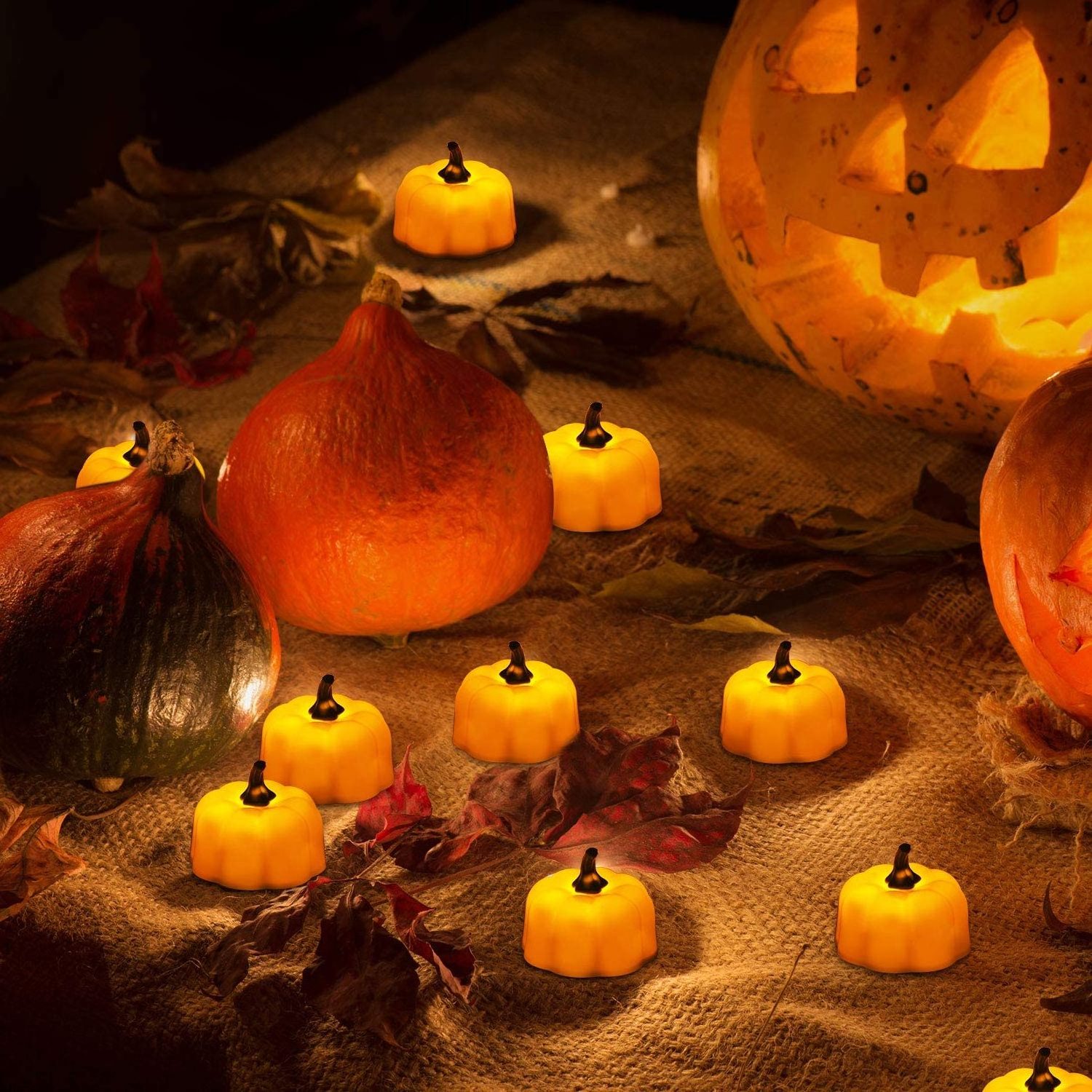 Wholesale Halloween Pumpkin Lanterns Halloween Decorations Led tea Candle halloween candle Pumpkin tea light