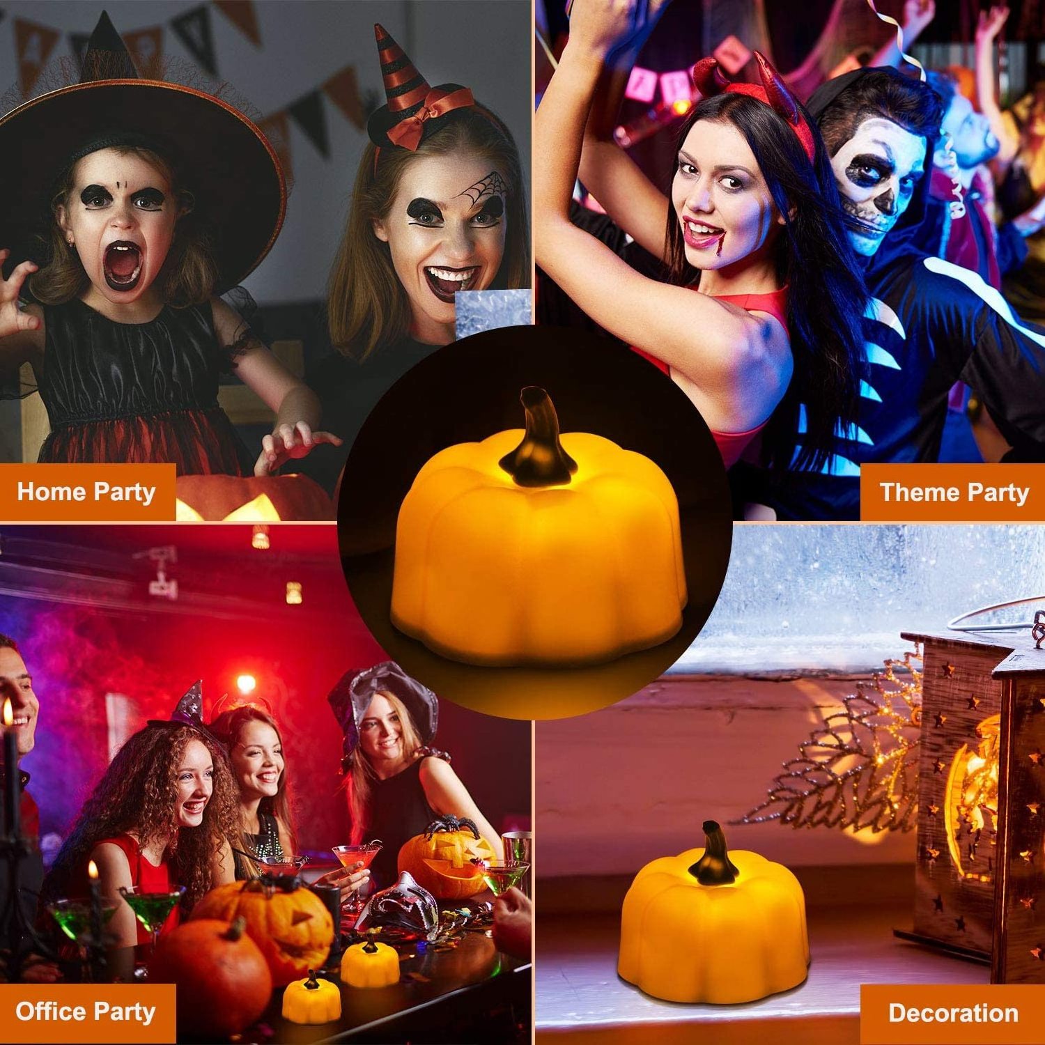 Wholesale Halloween Pumpkin Lanterns Halloween Decorations Led tea Candle halloween candle Pumpkin tea light