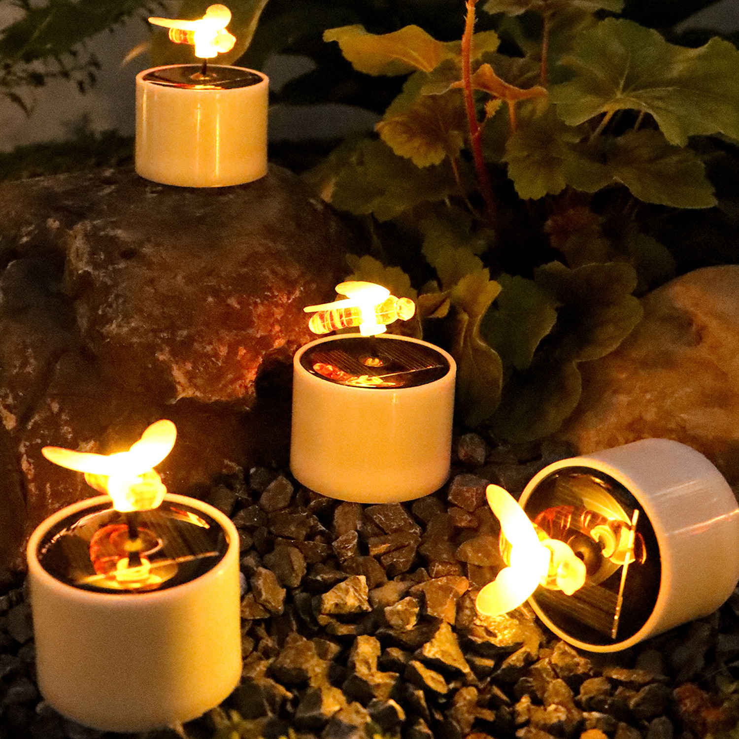 Creative Simulation Bee LED Solar Candle for Outdoor Decorations for Weddings Parties New Year Mother's Day Solar tea canlde