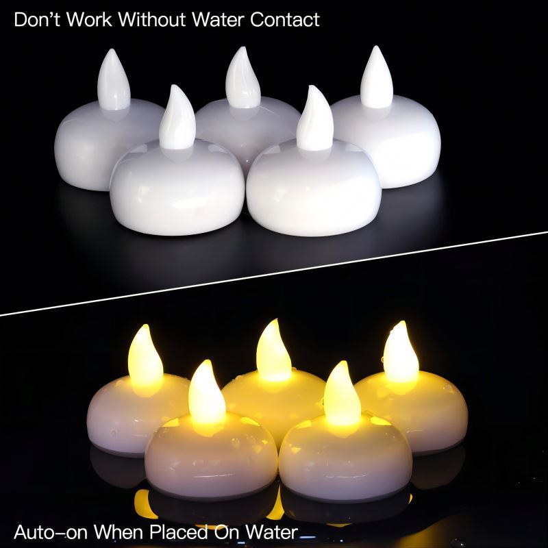 Holiday decoration Warm White Led Flickering Tealight Candles Pool & SPA led water candles Flameless Floating Candles