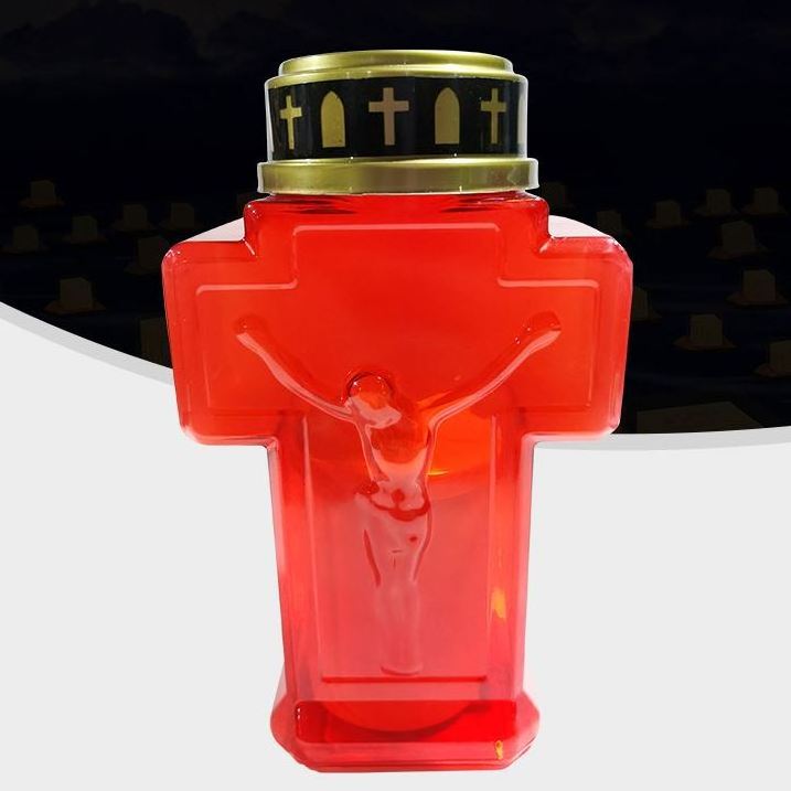 Wholesale WaterProof Battery operated  Led Cemetery candle LED Flameless cross led grave candle Light