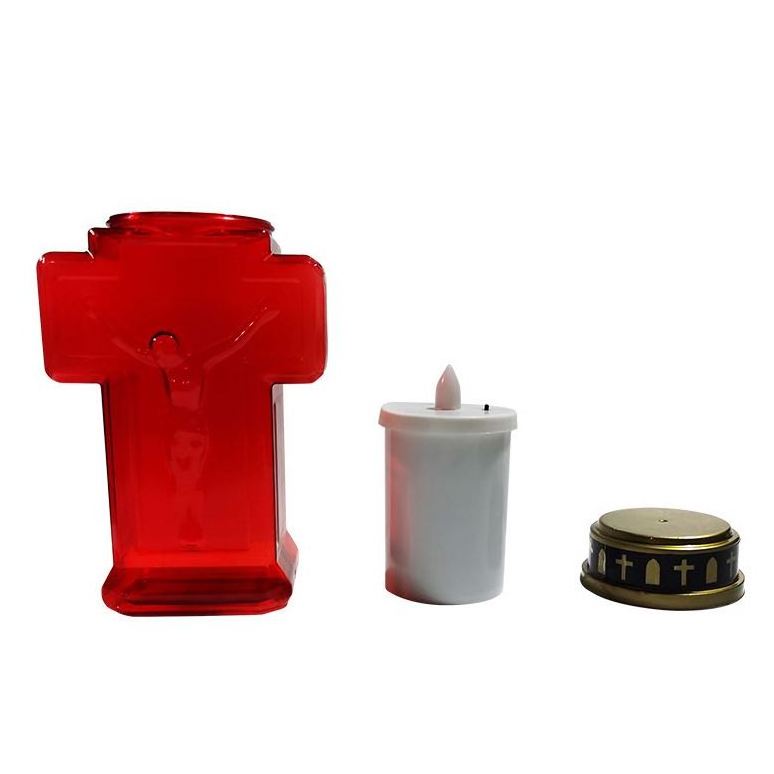 Wholesale WaterProof Battery operated  Led Cemetery candle LED Flameless cross led grave candle Light