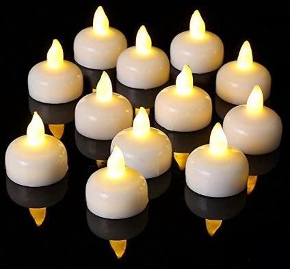 Holiday decoration Warm White Led Flickering Tealight Candles Pool & SPA led water candles Flameless Floating Candles